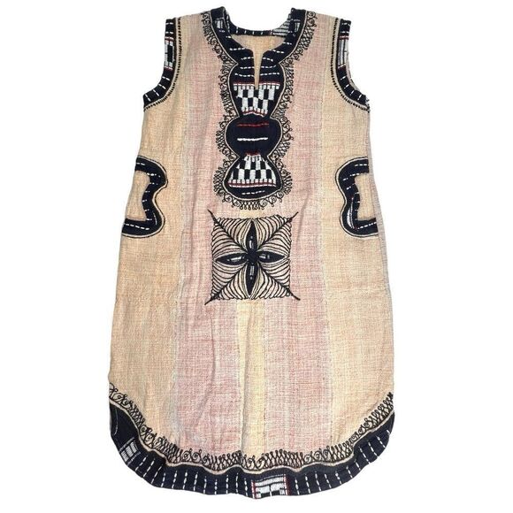 Embroidered woven ethnic boho tunic kaftan dress - Picture 11 of 11